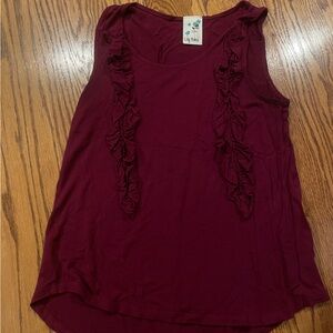 Lily Bleu - Maroon Ruffed tank top -youth M/L